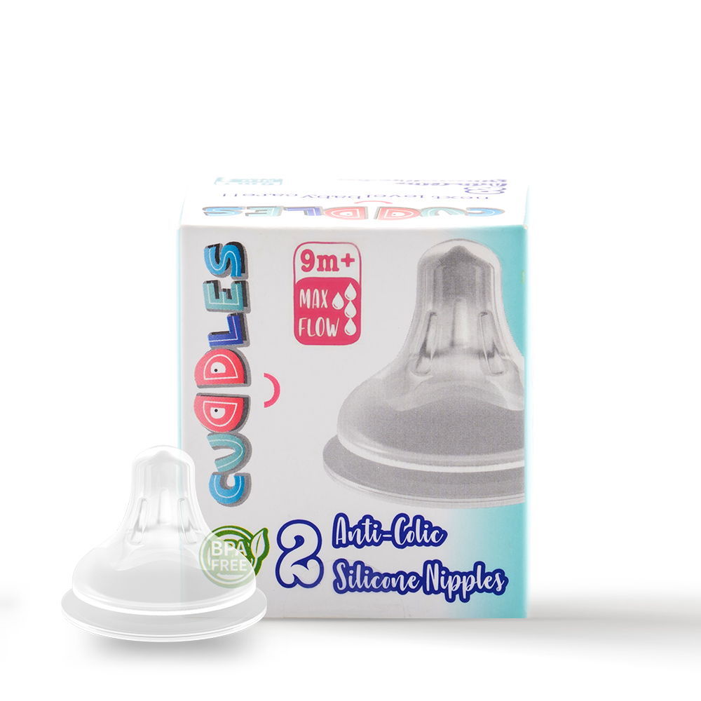 Cuddles Pack Of 2 Anticolic Nipple 9M+ Max Flow