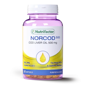 Nutrifactor Norcod Cod Liver Oil Softgels 500Mg (1 Bottle = 60 Softgel Capsules)