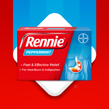 Rennie Peppermint Heartburn Relief Chewable Tablets (1 Box = 4 Strips) (1 Strip = 6 Tablets)