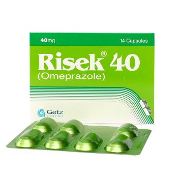 Risek Capsules 40Mg (1 Box = 3 Strips) (1 Strip = 7 Capsules)