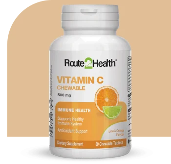 Route 2 Health Vitamin-C 500 Chewable Tablets (1 Bottle = 30 Tablets)
