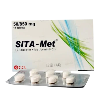 Sita?Met Tablets 50/850Mg (1 Box = 2 Strips) (1 Strip = 7 Tablets)
