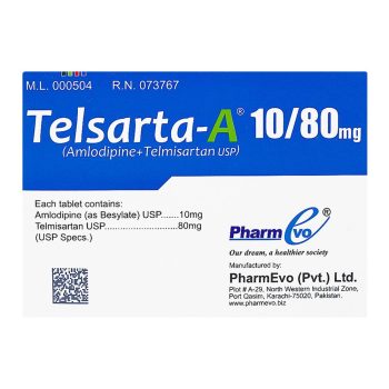 Telsarta A Tablets 10Mg/80Mg (1 Box = 1 Strip)(1 Strip = 10 Tablets)